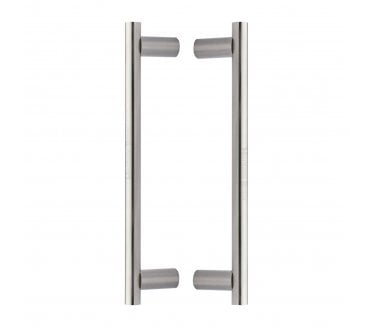 Heritage Brass Round Bar Back to Back Door Pull Handles - Satin Nickel