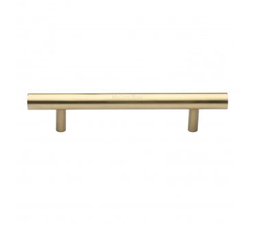 Heritage Brass Round Bar Door Pull Handles - Satin Brass