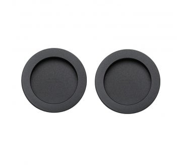 Heritage Brass Round Sliding Door Flush Pulls - Matt Black (Pair)