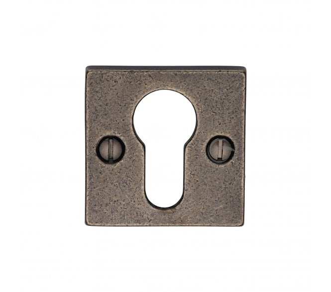 Heritage Brass RPW158 Euro Profile Cylinder Escutcheon - Rustic Pewter
