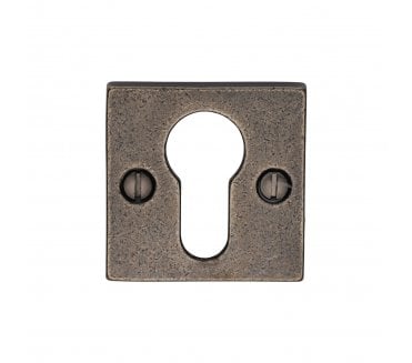 Heritage Brass RPW158 Euro Profile Cylinder Escutcheon - Rustic Pewter