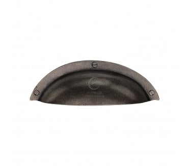 Heritage Brass RPW1710 Elongated Drawer Cup Pull - Rustic Pewter