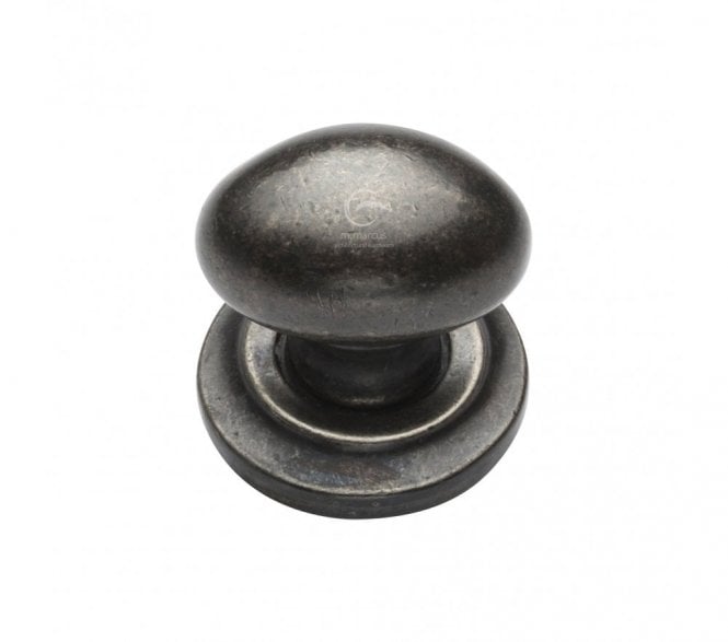 Heritage Brass RPW179 Oval Cabinet Knobs On Rose - Rustic Pewter