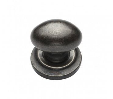 Heritage Brass RPW179 Oval Cabinet Knobs On Rose - Rustic Pewter
