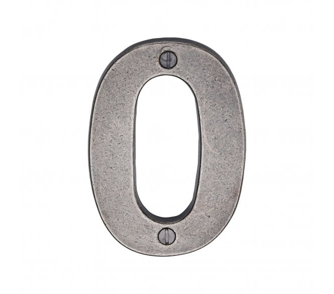 Heritage Brass RPW351 Screw Fix Door Numerals - 76mm - Rustic Pewter