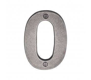 Heritage Brass RPW351 Screw Fix Door Numerals - 76mm - Rustic Pewter