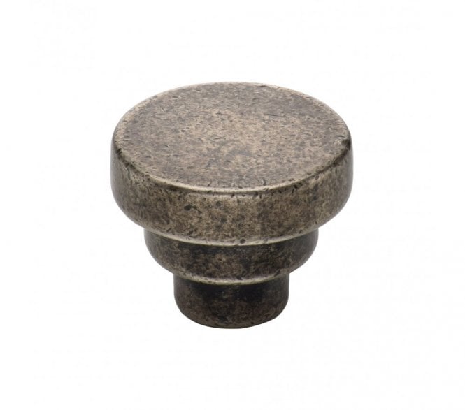 Heritage Brass RPW3624 Round Stepped Design Cabinet Knobs - Rustic Pewter