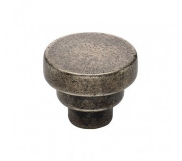 Heritage Brass RPW3624 Round Stepped Design Cabinet Knobs - Rustic Pewter