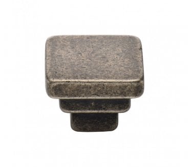 Heritage Brass RPW3672 Square Stepped Cabinet Knobs - Rustic Pewter