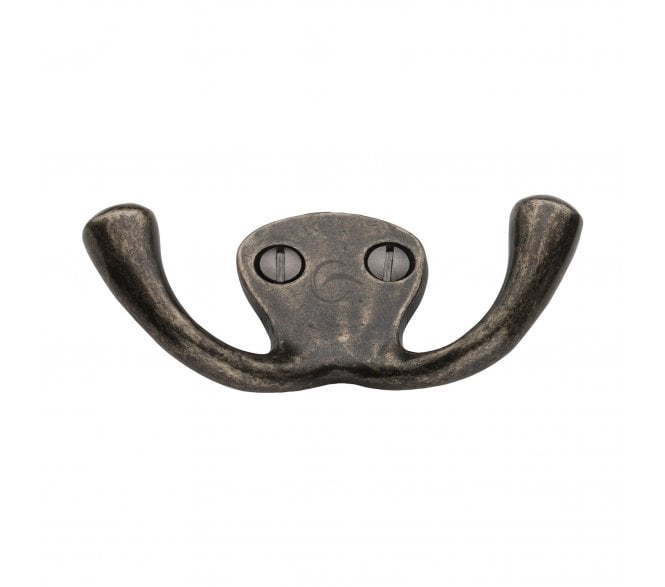 Heritage Brass RPW386 Double Coat Hook - Rustic Pewter