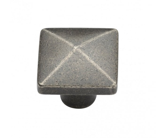 Heritage Brass RPW390 Sqaure Pyramid Cabinet Knobs - Rustic Pewter