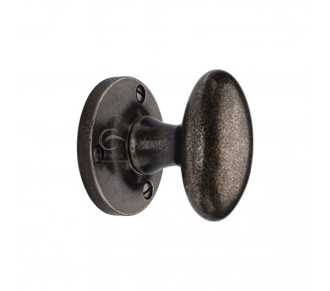 Heritage Brass RPW4555 Knowle Mortice Knobs On Roses - Rustic Pewter