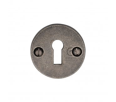 Heritage Brass RPW553 Round Standard Keyhole Escutcheon - Rustic Pewter