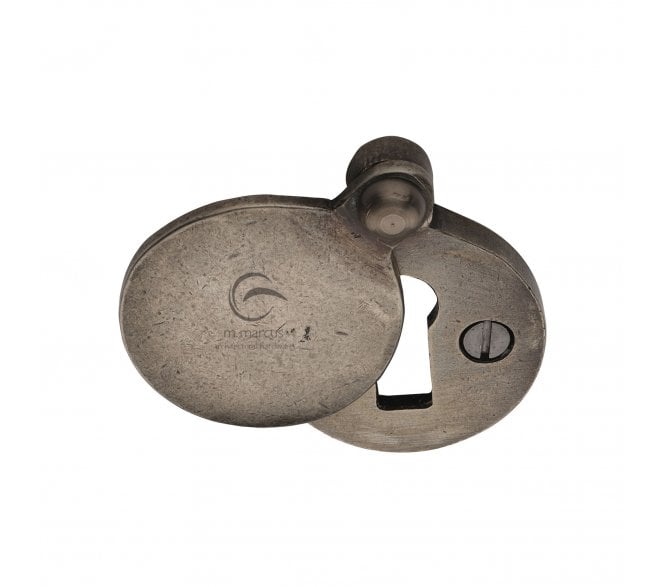 Heritage Brass RPW554 Covered Standard Keyhole Escutcheon - Rustic Pewter