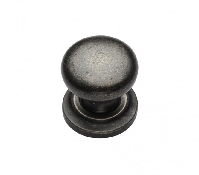 Heritage Brass RPW613 Round Design Cabinet Knobs On Rose - Rustic Pewter