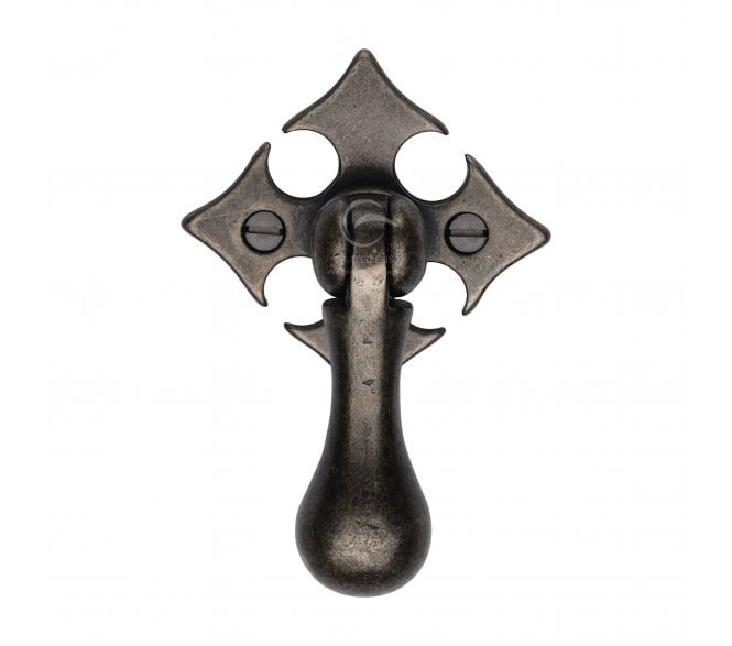 Heritage Brass RPW6261 Fleur-De-Lys Cabinet Drop Pull - Rustic Pewter