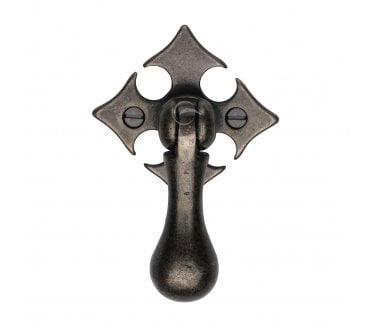 Heritage Brass RPW6261 Fleur-De-Lys Cabinet Drop Pull - Rustic Pewter