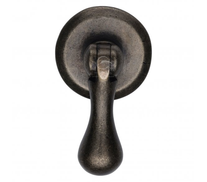 Heritage Brass RPW6264 Cabinet Drop Pull On Round Plate - Rustic Pewter