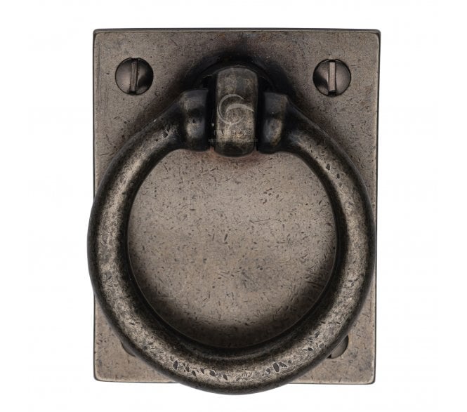 Heritage Brass RPW6367 Ring Drop Pull on Plate - Rustic Pewter