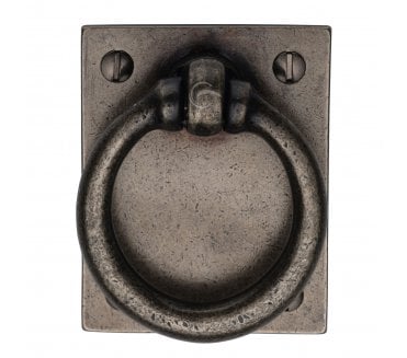 Heritage Brass RPW6367 Ring Drop Pull on Plate - Rustic Pewter