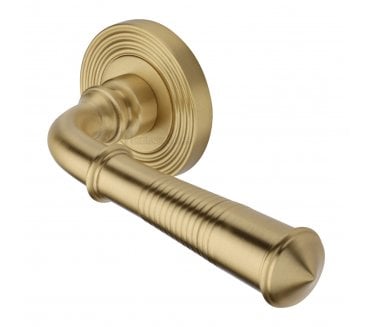 Heritage Brass RR1935 Bridgetown Lever on Reeded Rose - Satin Brass