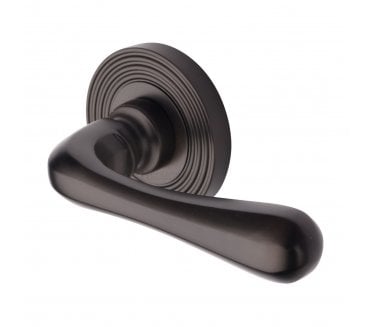 Heritage Brass RR3022 Charlbury Lever on Reeded Rose - Matt Bronze