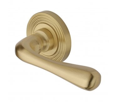 Heritage Brass RR3022 Charlbury Lever on Reeded Rose - Satin Brass
