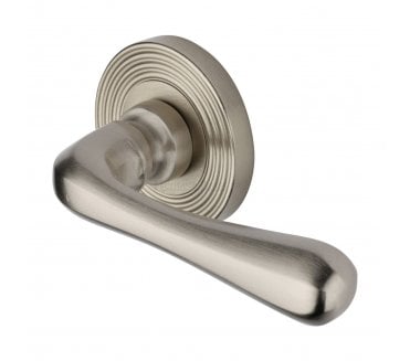Heritage Brass RR3022 Charlbury Lever on Reeded Rose - Satin Nickel