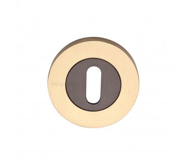 Heritage Brass RR4000 Reeded Standard Key Escutcheon - Matt Bronze/Satin Brass