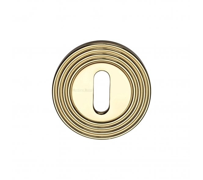 Heritage Brass RR4000 Reeded Standard Key Escutcheon - Polished Brass