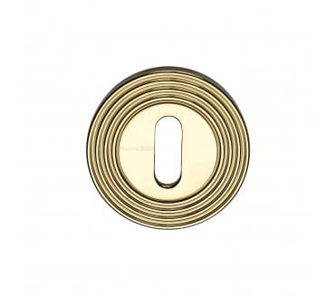 Heritage Brass RR4000 Reeded Standard Key Escutcheon - Polished Brass
