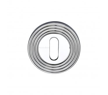 Heritage Brass RR4000 Reeded Standard Key Escutcheon - Polished Chrome