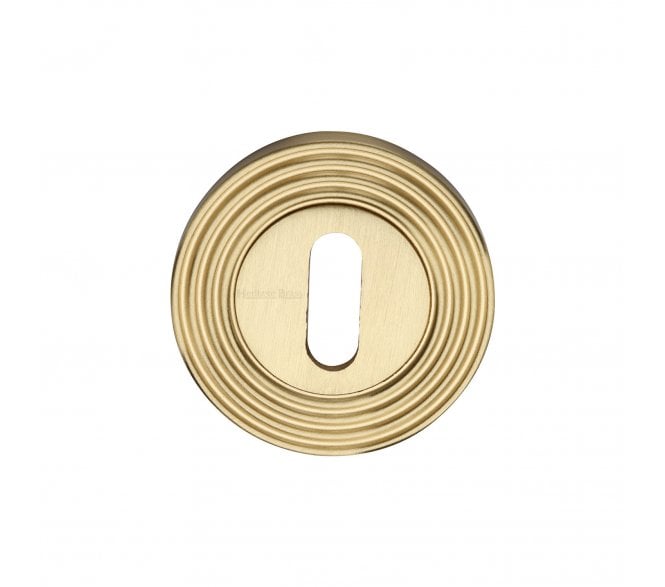 Heritage Brass RR4000 Reeded Standard Key Escutcheon - Satin Brass