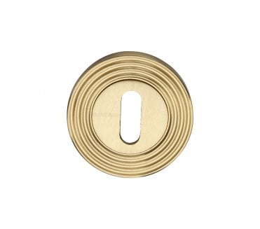 Heritage Brass RR4000 Reeded Standard Key Escutcheon - Satin Brass
