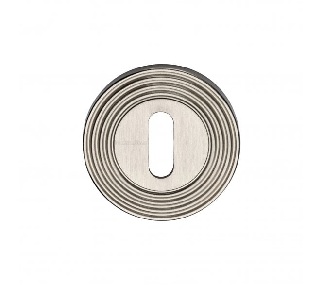 Heritage Brass RR4000 Reeded Standard Key Escutcheon - Satin Nickel