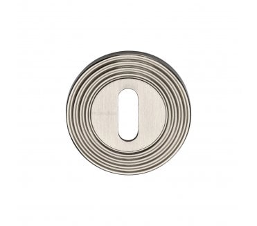 Heritage Brass RR4000 Reeded Standard Key Escutcheon - Satin Nickel
