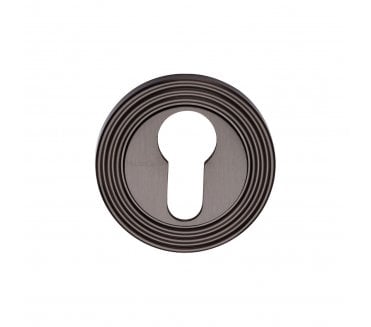 Heritage Brass RR4020 Reeded Euro Profile Cylinder Escutcheon - Matt Bronze