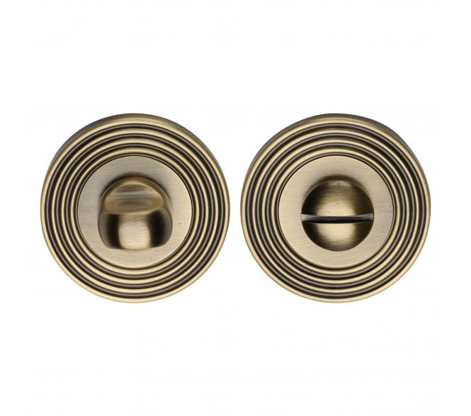 Heritage Brass RR4049 Reeded Bathroom Turn & Release - Antique Brass
