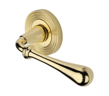 Heritage Brass RR7156 Roma Reeded Lever On Rose - Polished Brass