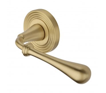 Heritage Brass RR7156 Roma Reeded Lever On Rose - Satin Brass
