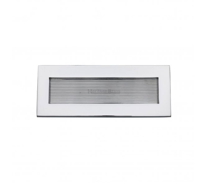 Heritage Brass RR852 Reeded Letterplate - 254x101mm - Polished Chrome