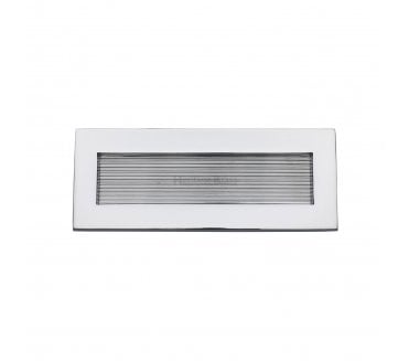 Heritage Brass RR852 Reeded Letterplate - 254x101mm - Polished Chrome