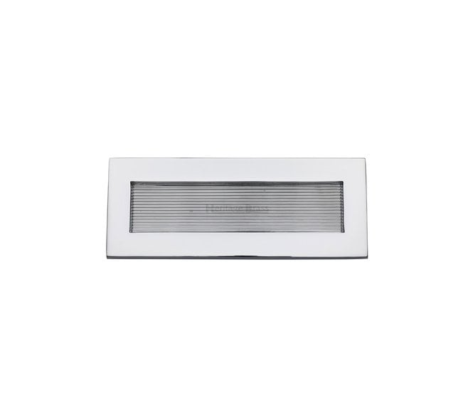 Heritage Brass RR852 Reeded Letterplate - 254x101mm - Polished Nickel