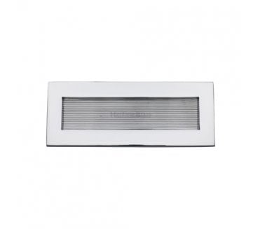 Heritage Brass RR852 Reeded Letterplate - 254x101mm - Polished Nickel