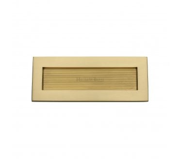 Heritage Brass RR852 Reeded Letterplate - 254x101mm - Satin Brass