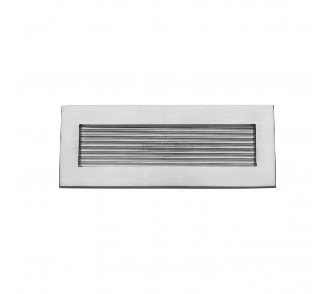 Heritage Brass RR852 Reeded Letterplate - 254x101mm - Satin Chrome