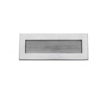 Heritage Brass RR852 Reeded Letterplate - 254x101mm - Satin Chrome