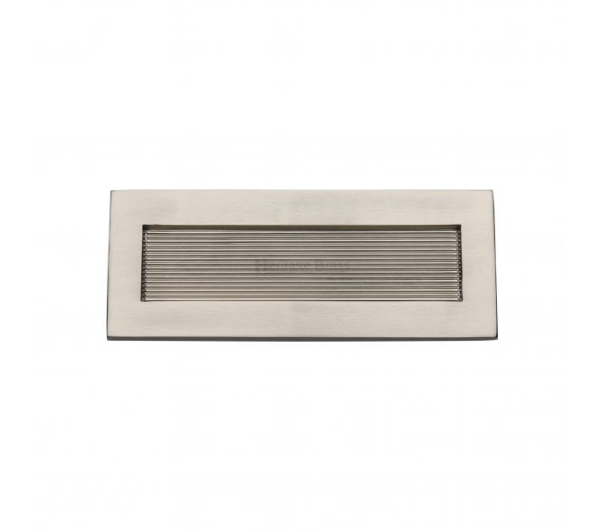 Heritage Brass RR852 Reeded Letterplate - 254x101mm - Satin Nickel