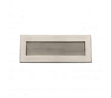 Heritage Brass RR852 Reeded Letterplate - 254x101mm - Satin Nickel