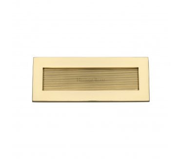 Heritage Brass RR852 Reeded Letterplate - 254x101mm - Unlacquered Brass